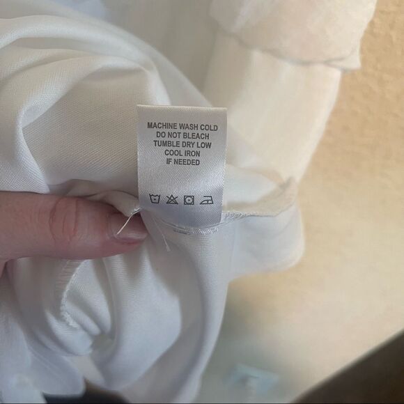 Tacera- White Tiered Dress, Size Large - Picture 6 of 11